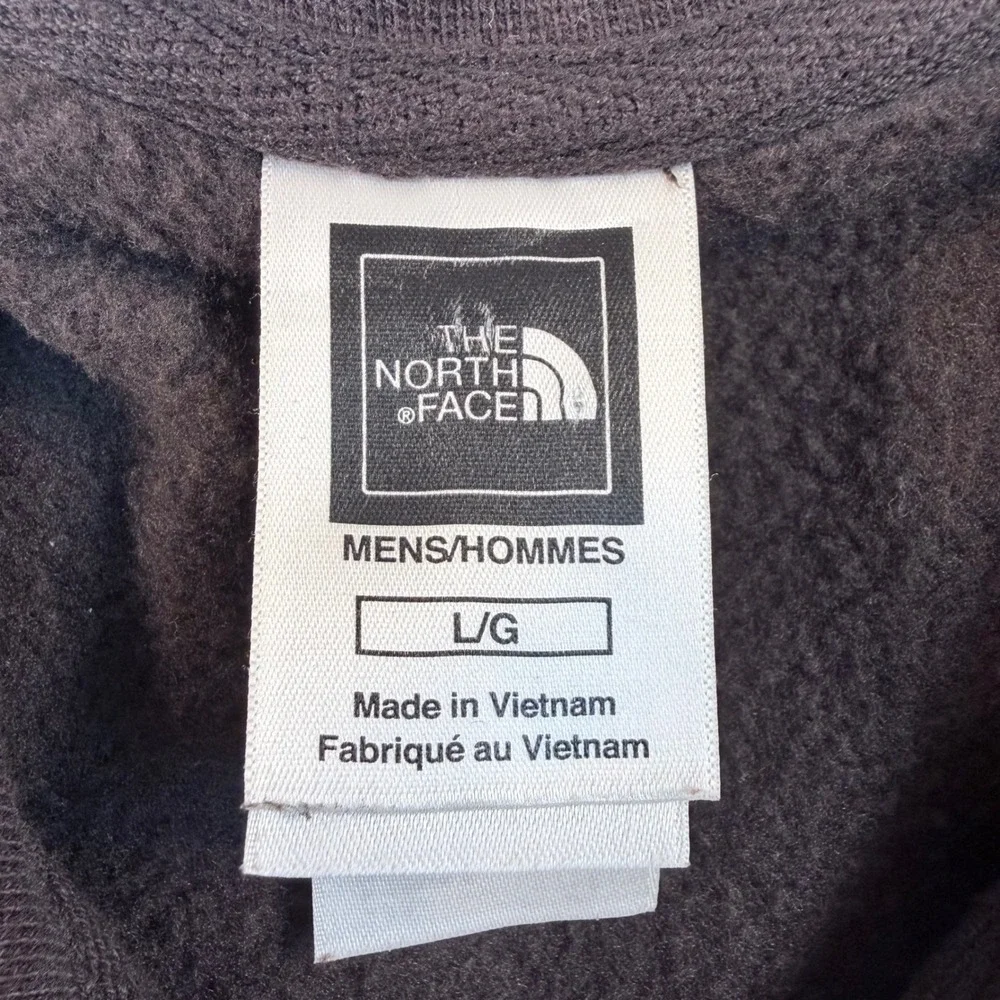 The North Face Full Zip Sweatshirt Jacket Mens Large Brown Orange Logo Fleece